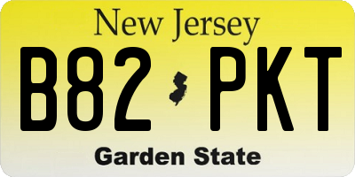NJ license plate B82PKT