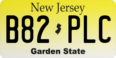 NJ license plate B82PLC