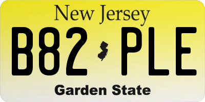 NJ license plate B82PLE
