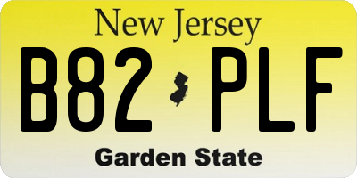 NJ license plate B82PLF