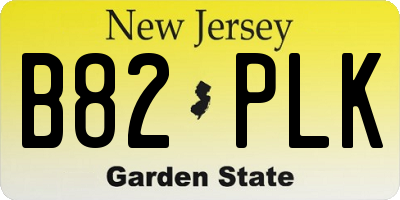 NJ license plate B82PLK