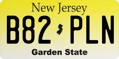 NJ license plate B82PLN