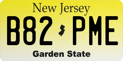 NJ license plate B82PME