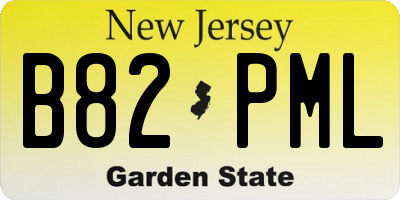 NJ license plate B82PML