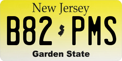 NJ license plate B82PMS