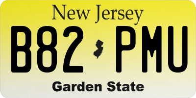 NJ license plate B82PMU