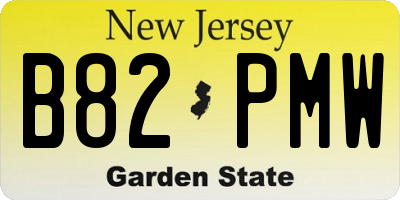 NJ license plate B82PMW