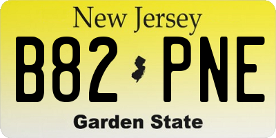 NJ license plate B82PNE