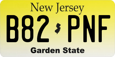 NJ license plate B82PNF