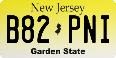 NJ license plate B82PNI