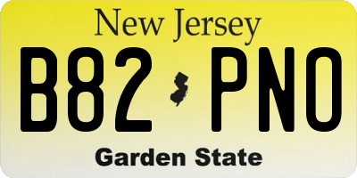 NJ license plate B82PNO