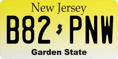 NJ license plate B82PNW