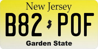 NJ license plate B82POF