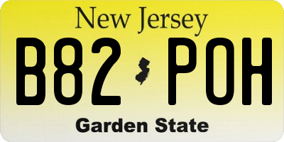 NJ license plate B82POH