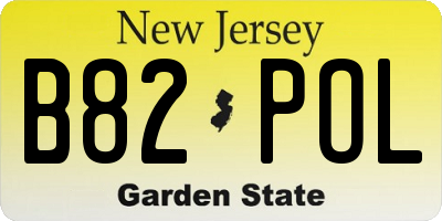 NJ license plate B82POL