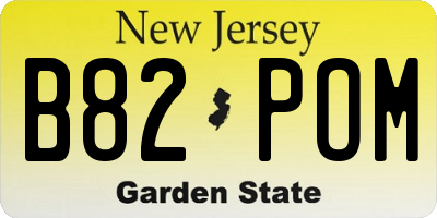 NJ license plate B82POM