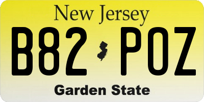 NJ license plate B82POZ
