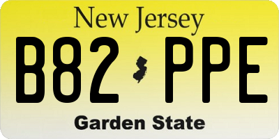 NJ license plate B82PPE