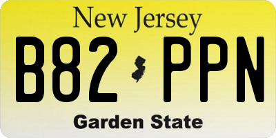 NJ license plate B82PPN