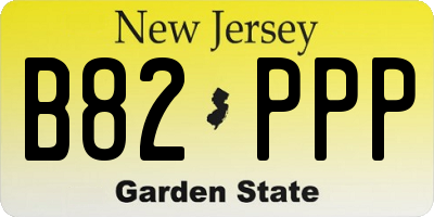 NJ license plate B82PPP