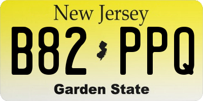 NJ license plate B82PPQ