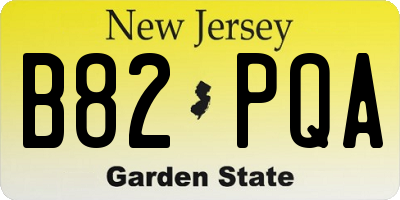 NJ license plate B82PQA