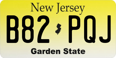 NJ license plate B82PQJ