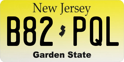 NJ license plate B82PQL
