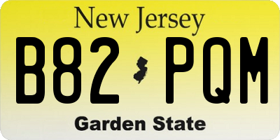 NJ license plate B82PQM