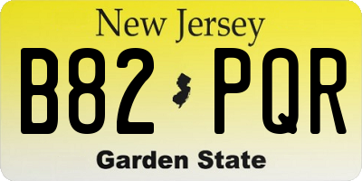 NJ license plate B82PQR