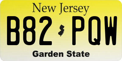 NJ license plate B82PQW