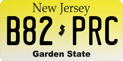 NJ license plate B82PRC