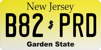 NJ license plate B82PRD