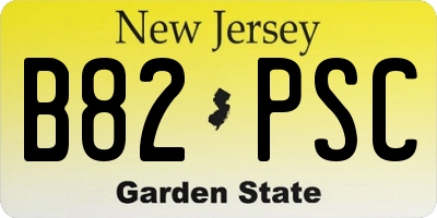 NJ license plate B82PSC