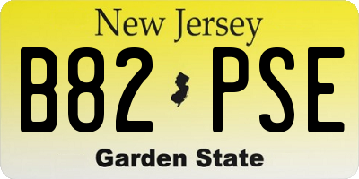 NJ license plate B82PSE