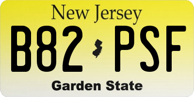 NJ license plate B82PSF