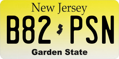 NJ license plate B82PSN
