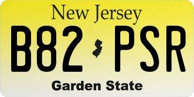 NJ license plate B82PSR