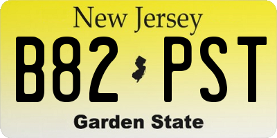 NJ license plate B82PST