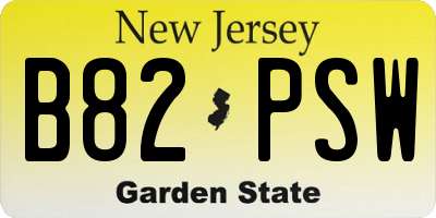 NJ license plate B82PSW