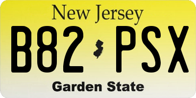 NJ license plate B82PSX