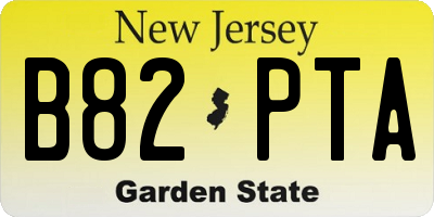 NJ license plate B82PTA