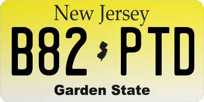 NJ license plate B82PTD