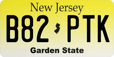 NJ license plate B82PTK