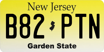 NJ license plate B82PTN