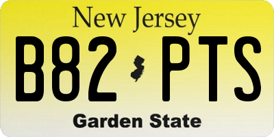 NJ license plate B82PTS
