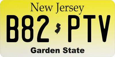 NJ license plate B82PTV