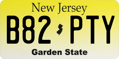 NJ license plate B82PTY