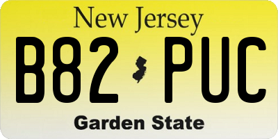 NJ license plate B82PUC