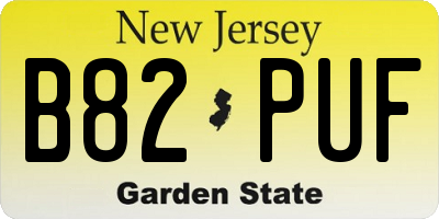 NJ license plate B82PUF